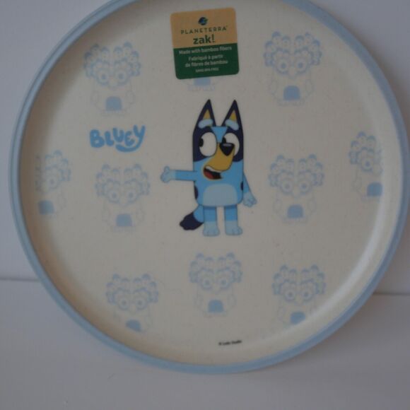 NEW Bluey 8 Piece Set Dinner Plate and Bowl Matching Set Zak Bamboo 4 Colors - Picture 6 of 13